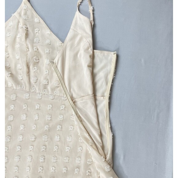 Charlotte Russe High Low Dress Women's XL Orange Sherbet Swiss Dot Sheer Lined - Picture 4 of 16